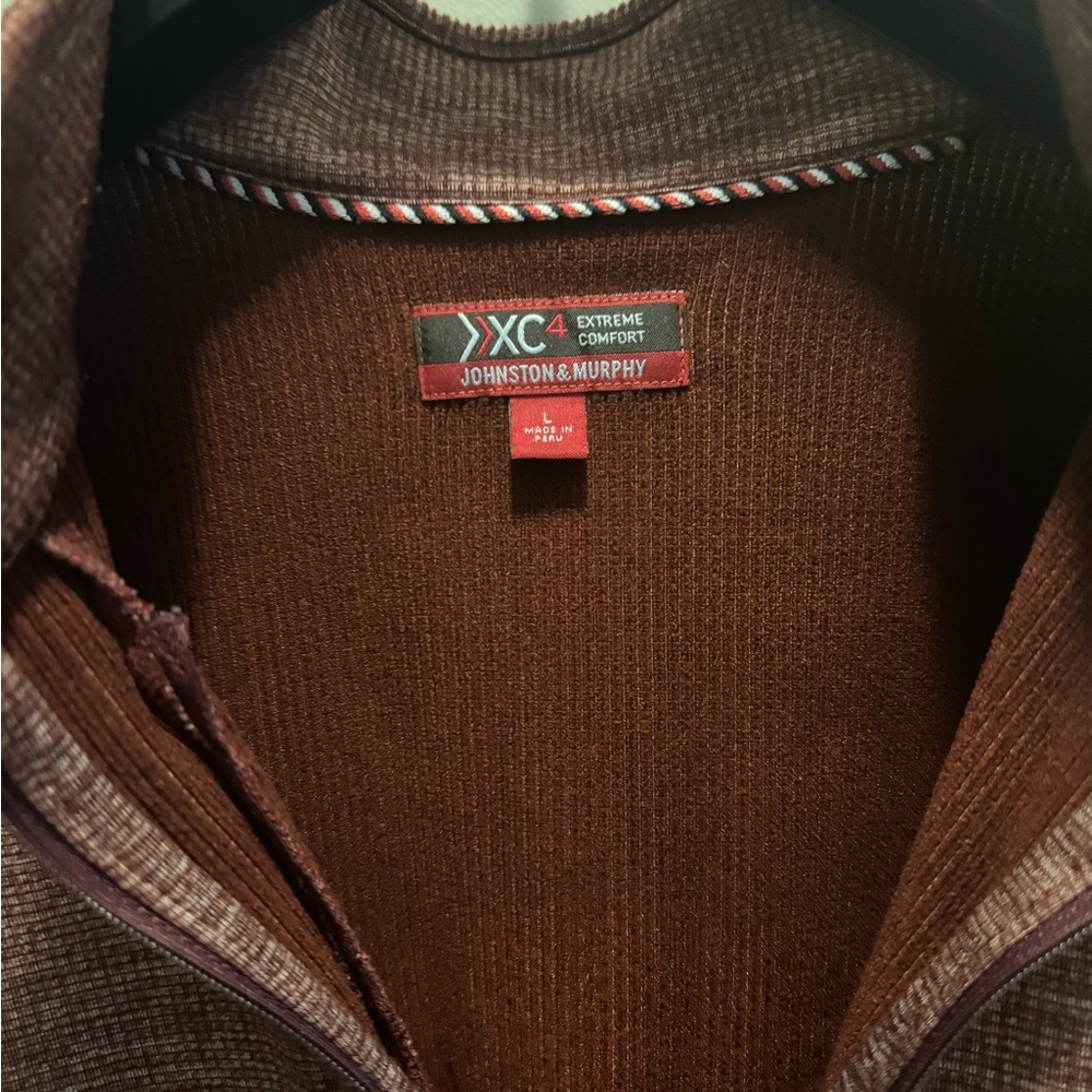 Johnston & Murphy Men's Zip Up Sweater - Rich Brown - Picture 4 of 6